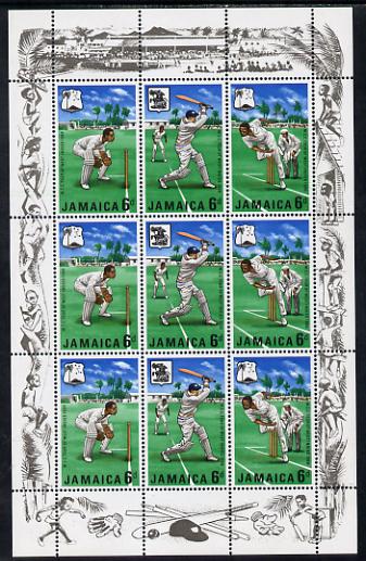 Jamaica 1968 MCC's West Indies Tour perf strip of 3 unmounted mint, SG 267-9, stamps on sport, stamps on cricket