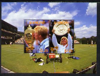 St Vincent 1987 International Tennis Players m/sheet unmounted mint SG MS 1065, stamps on , stamps on  stamps on sport  tennis