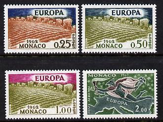 Monaco 1962 Europa set of 4 unmounted mint, SG 725-8, stamps on europa      farming
