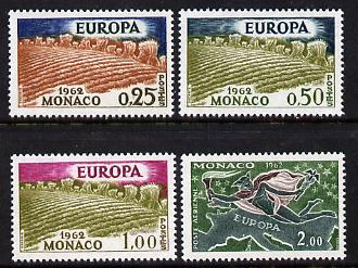 Monaco 1962 Europa set of 4 unmounted mint, SG 725-8, stamps on , stamps on  stamps on europa      farming