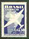 Brazil 1956 25th Anniversary of National Airmail (DC-3 & Map) unmounted mint SG 940*, stamps on aviation, stamps on douglas, stamps on dc, stamps on maps