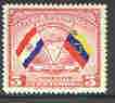 Paraguay 1945 President Morinigo's Goodwill Visit 3c (Flags of Paraguay & Venezuela) SG 610*, stamps on , stamps on  stamps on flags, stamps on maps