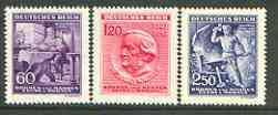 Bohemia & Moravia 1943 Birth Anniversary of Wagner set of 3 unmounted mint, SG 108-110*, stamps on music, stamps on composers, stamps on opera, stamps on wagner, stamps on blacksmith