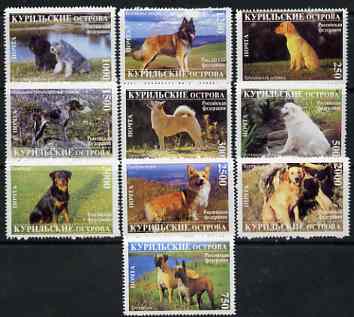 Kuril Islands 1996 Dogs set of  10 values unmounted mint, stamps on animals    dogs