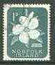Norfolk Island 1960 Hibiscus 1d (from 1960 def set) superb used with light corner cds cancel SG 24, stamps on flowers, stamps on hibiscus
