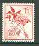 Norfolk Island 1961 fringed Hibiscus 1s1d (from 1960 def set) superb used with light corner cds cancel SG 31, stamps on flowers, stamps on hibiscus