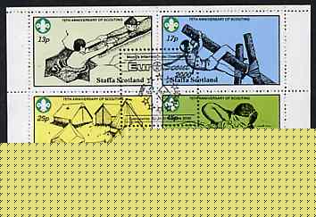 Staffa 2000 Euro-Scout opt in black on 75th Anniversary of Scouting perf sheetlet of 4 values unmounted mint, stamps on scouts