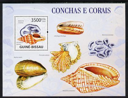 Guinea - Bissau 2009 Shells & Coral perf s/sheet unmounted mint, stamps on marine life, stamps on shells, stamps on coral