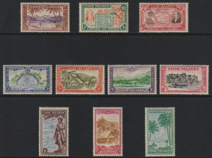 Cook Islands 1949-61 KG6 definitive set complete 10 values unmounted mint SG 150-59, stamps on , stamps on  kg6 , stamps on 