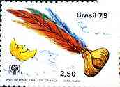 Brazil 1979 Shuttlecock 2cr50 (from IYC set) unmounted mint, SG 1796*, stamps on sport, stamps on badminton