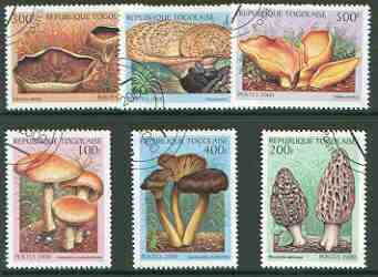 Togo 2000 Fungi perf set of 6 very fine cto used*, stamps on , stamps on  stamps on fungi