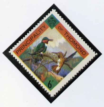 Thomond 1965 Hummingbirds 6d (Diamond-shaped) with Sir Winston Churchill - In Memorium overprint in gold unmounted mint*, stamps on birds, stamps on humming-birds, stamps on hummingbirds, stamps on churchill, stamps on 