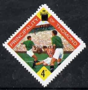 Thomond 1965 Football 4d (Diamond shaped) surcharged 2s6d World Cup 1966 opt inverted unmounted mint*, stamps on football, stamps on sport