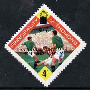 Thomond 1965 Football 4d (Diamond shaped) surcharged 2s6d World Cup 1966 - England Winners, opt inverted unmounted mint*, stamps on , stamps on  stamps on football, stamps on sport