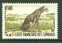 French Somali Coast 1958 Cheetah 40c from def set unmounted mint, SG 433, stamps on animals, stamps on cats, stamps on cheetah