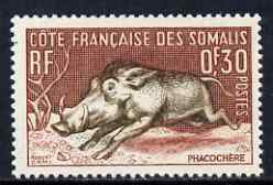 French Somali Coast 1958 Warthog 30c from def set unmounted mint, SG 432, stamps on , stamps on  stamps on animals, stamps on warthog, stamps on swine