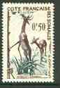 French Somali Coast 1958 Gerenuks 50c (Gazelle) from def set unmounted mint, SG 434, stamps on , stamps on  stamps on animals, stamps on gazelles