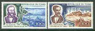 Chad 1969 Explorers set of 2 unmounted mint, SG 222-23*, stamps on , stamps on  stamps on explorers, stamps on personalities, stamps on 