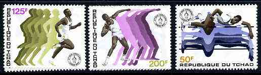 Chad 1973 African Games set of 3 unmounted mint, SG 396-98*, stamps on , stamps on  stamps on sport, stamps on high jump, stamps on running, stamps on shot