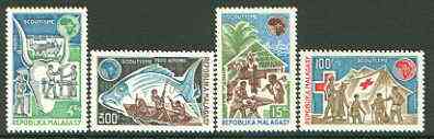 Malagasy Republic 1974 Scout Conference set of 4 unmounted mint, SG 269-72, stamps on , stamps on  stamps on scouts, stamps on fishing, stamps on agriculture