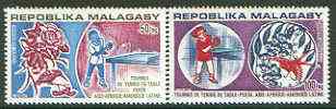 Malagasy Republic 1974 Table Tennis Championships set of 2 unmounted mint, SG 273-74*, stamps on , stamps on  stamps on sport, stamps on table tennis