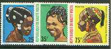 Upper Volta 1972 Native Hair Styles set of 3 unmounted mint, SG 373-75*, stamps on , stamps on  stamps on fashion