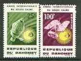 Dahomey 1964 International Quiet Sun Year set of 2 unmounted mint, SG 216-17*, stamps on space