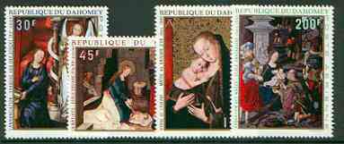 Dahomey 1969 Christmas (Paintings) set of 4 unmounted mint, SG 384-87*, stamps on , stamps on  stamps on arts, stamps on christmas