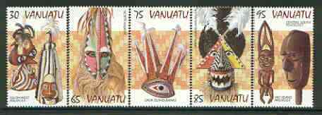 Vanuatu 1998 Vanuatu Culture (2nd series - Masks) set of 5 unmounted mint, SG 772-776, stamps on masks
