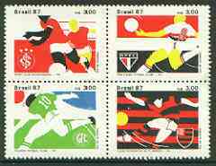 Brazil 1987 Football Championships se-tenant block of 4 unmounted mint, SG 2284-87, stamps on , stamps on  stamps on football, stamps on  stamps on sport