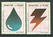 Brazil 1988 Conservation of Energy set of 2 unmounted mint, SG 2304-05, stamps on energy, stamps on  oil , stamps on 