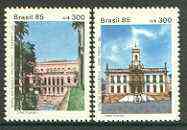 Brazil 1985 Museums set of 2 unmounted mint, SG 2180-81*, stamps on , stamps on  stamps on museums