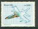 Brazil 1985 AM-X (Military Airplane) Project unmounted mint SG 2183*, stamps on aviation