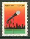 Brazil 1986 National Radio unmounted mint, SG 2247*, stamps on , stamps on  stamps on radio, stamps on  stamps on  tv , stamps on  stamps on education, stamps on microphone