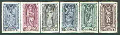 Austria 1969 Vienna Diocese (Statues) set of 6 unmounted mint, SG 1543-48, stamps on , stamps on  stamps on religion, stamps on statues, stamps on saints, stamps on dragons, stamps on  stamps on  st george