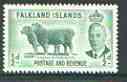 Falkland Islands 1952 Sheep KG6 1/2d green unmounted mint, SG 172*, stamps on animals, stamps on ovine, stamps on  kg6 , stamps on 