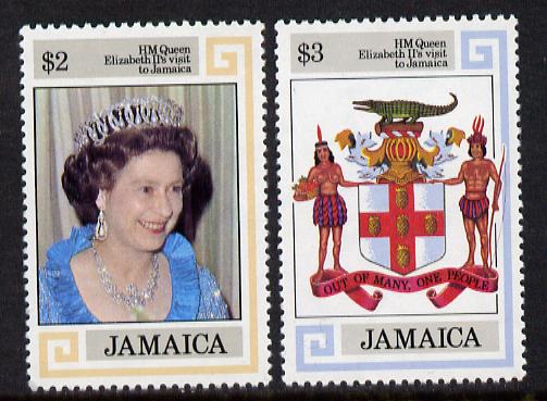 Jamaica 1983 Royal Visit set of 2 unmounted mint, SG 573-74, stamps on royalty, stamps on royal visit