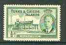 Turks & Caicos Islands 1950 KG6 Bulk Salt Loading 1/2d green unmounted mint, SG 221*, stamps on salt, stamps on herbs, stamps on spices, stamps on food, stamps on , stamps on  kg6 , stamps on , stamps on minerals