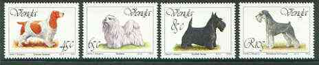 Venda 1994 Dogs set of 4 unmounted mint, SG 264-67, stamps on dogs, stamps on cocker spaniel, stamps on schnauzer