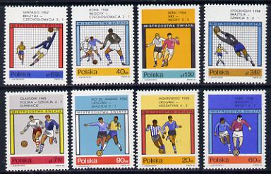 Poland 1966 Football set of 8 unmounted mint SG 1649-56, stamps on , stamps on  stamps on football  sport