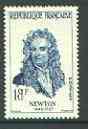 France 1957 Newton 20f (from Famous Men set) unmounted mint SG 1361*, stamps on personalities, stamps on science, stamps on physics, stamps on maths