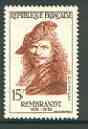 France 1957 Rembrandt 15f (from Famous Men set) unmounted mint SG 1360*, stamps on , stamps on  stamps on personalities, stamps on arts, stamps on rembrandt, stamps on  stamps on renaissance