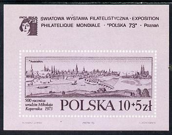 Poland 1973 Philatelic Exhibition m/sheet unmounted mint SG MS 2248, stamps on , stamps on  stamps on arts, stamps on  stamps on stamp exhibitions