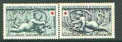 France 1952 Red Cross Fund (Sculptures) set of 2 unmounted mint, SG 1158-59*, stamps on red cross, stamps on sculpture