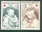 France 1965 Red Cross Fund (Paintings by Renoir) set of 2 unmounted mint, SG 1698-99*, stamps on red cross, stamps on arts, stamps on renoir