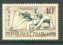 France 1953 Canoeing 40f (from sports set) unmounted mint SG 1188*, stamps on , stamps on  stamps on sport, stamps on canoeing