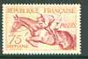 France 1953 Horse Jumping 75f (from sports set) unmounted mint SG 1190*, stamps on , stamps on  stamps on sport, stamps on horses, stamps on 