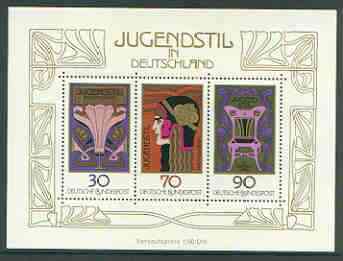 Germany - West 1977 Art Nouveau perf m/sheet unmounted mint, SG MS 1815, stamps on arts, stamps on furniture