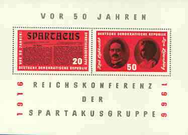 Germany - East 1966 Spartacus Group Conference m/sheet unmounted mint, SG MS E873, stamps on , stamps on  stamps on constitutions, stamps on newspapers