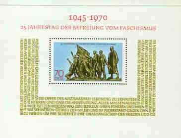 Germany - East 1970 Liberation from Fascism m/sheet, unmounted mint SG MS E 1293, stamps on constitutions, stamps on monuments
